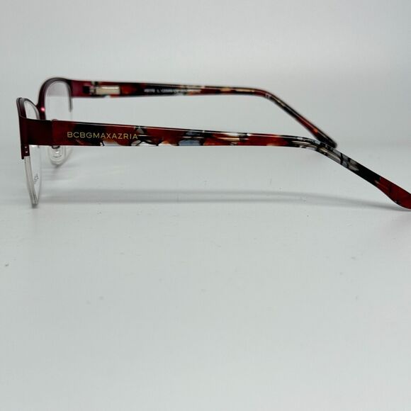 BCBG Maxazria Cat Eye Half Frame Eyeglasses Irina Wine 49 16 125 H13521‎ main image 5